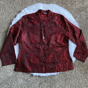 Chico’s Additions by Chicos Faux Pearl Button Jacket Shacket Shirt Evening Large